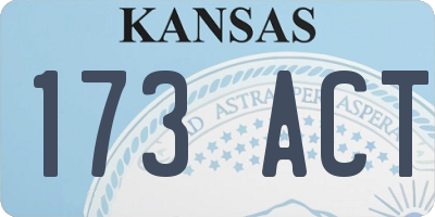 KS license plate 173ACT