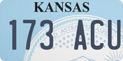 KS license plate 173ACU