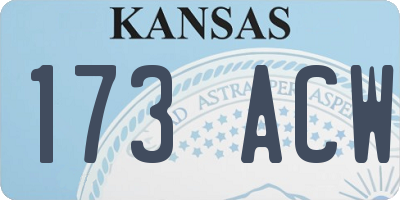 KS license plate 173ACW