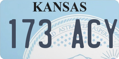 KS license plate 173ACY