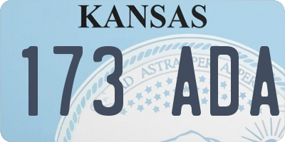 KS license plate 173ADA