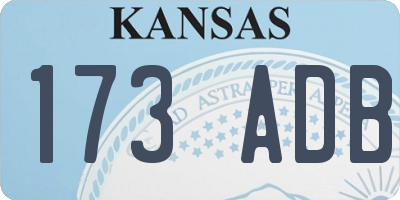 KS license plate 173ADB