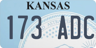KS license plate 173ADC