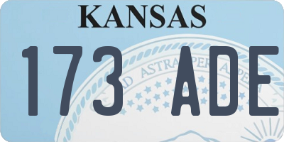 KS license plate 173ADE