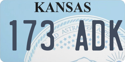 KS license plate 173ADK