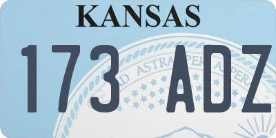 KS license plate 173ADZ