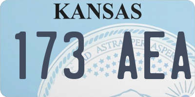 KS license plate 173AEA