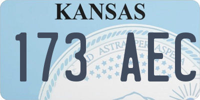 KS license plate 173AEC