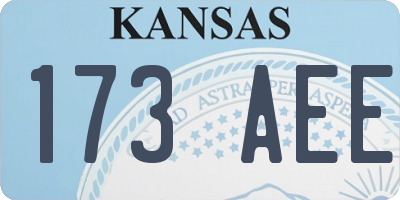 KS license plate 173AEE