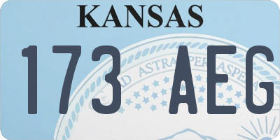 KS license plate 173AEG
