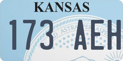 KS license plate 173AEH