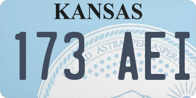 KS license plate 173AEI