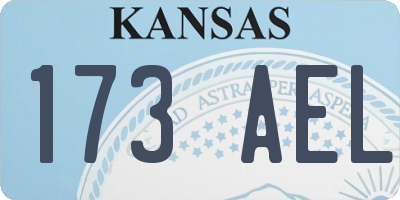 KS license plate 173AEL