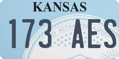 KS license plate 173AES