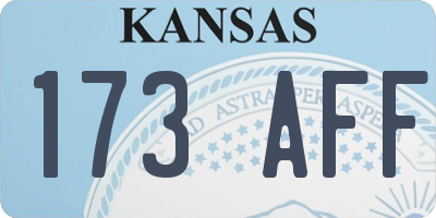 KS license plate 173AFF