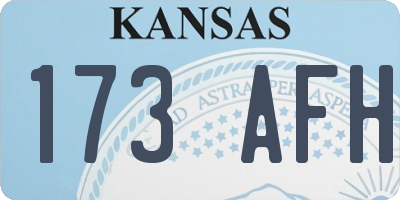 KS license plate 173AFH