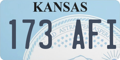 KS license plate 173AFI