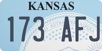 KS license plate 173AFJ