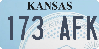 KS license plate 173AFK