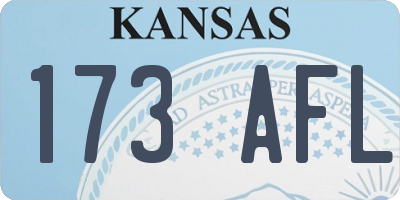 KS license plate 173AFL