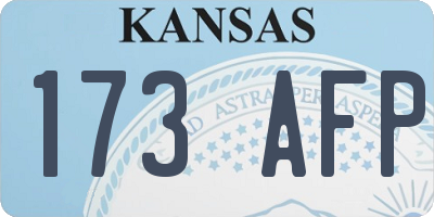 KS license plate 173AFP