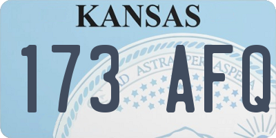 KS license plate 173AFQ