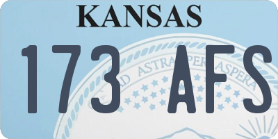 KS license plate 173AFS