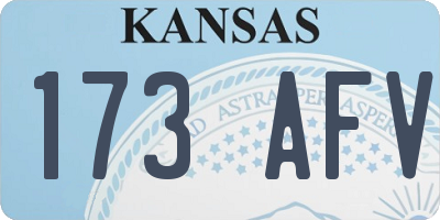 KS license plate 173AFV