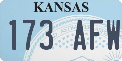 KS license plate 173AFW