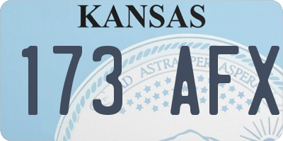 KS license plate 173AFX