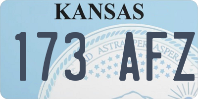 KS license plate 173AFZ