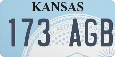 KS license plate 173AGB