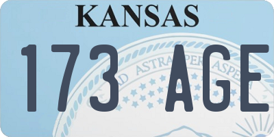 KS license plate 173AGE