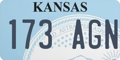 KS license plate 173AGN