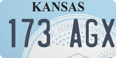 KS license plate 173AGX