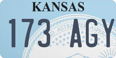 KS license plate 173AGY