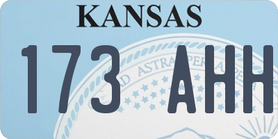 KS license plate 173AHH