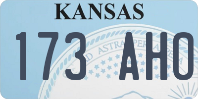 KS license plate 173AHO