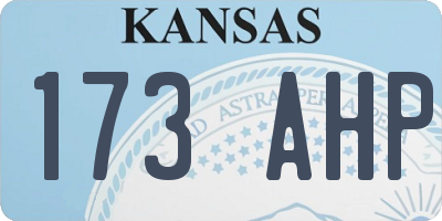 KS license plate 173AHP