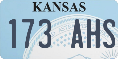 KS license plate 173AHS