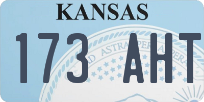 KS license plate 173AHT