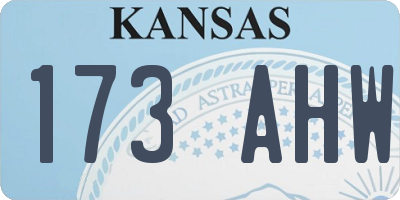 KS license plate 173AHW