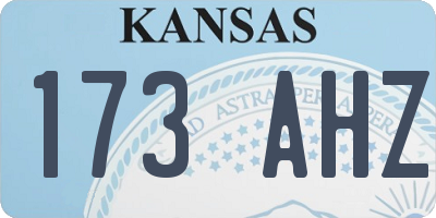 KS license plate 173AHZ