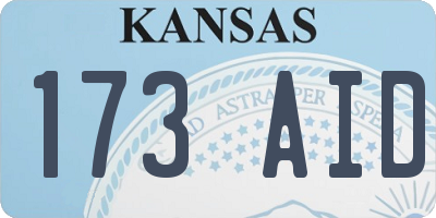 KS license plate 173AID