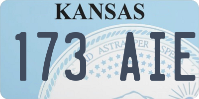 KS license plate 173AIE