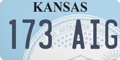KS license plate 173AIG