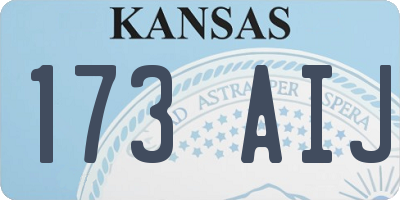 KS license plate 173AIJ