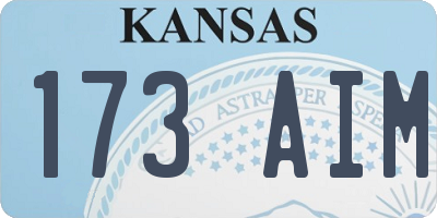 KS license plate 173AIM