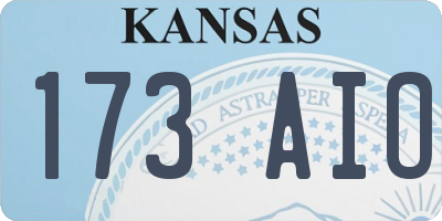 KS license plate 173AIO