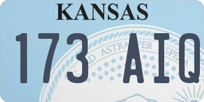 KS license plate 173AIQ